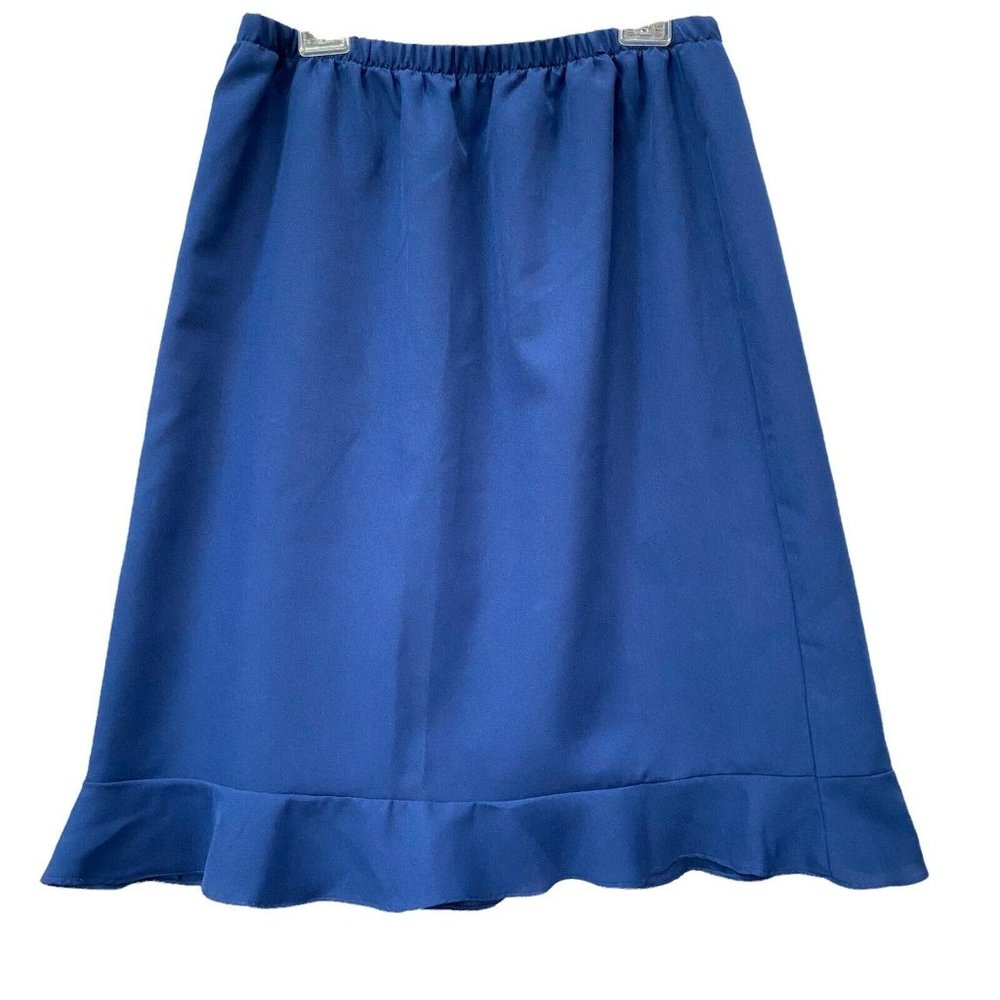Blue Ruffle-Hem Women's Skirt